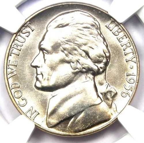 1956 年ジェファーソン ニッケル 5C (1956-P) - NGC MS67 5FS (フル ステップ) - 価値 2,250 ドル!