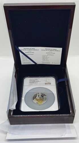 2017年 ギルト フランス 50ユーロ 5オンス 銀貨 自由の女神像 NGC PF-70 UCAM