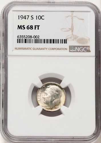 1947-S 10C FB ルーズベルト ダイム NGC MS68 (783712002)