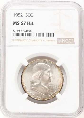 1952年 50セント FL フランクリン ハーフダラー NGC MS67 (781313007)|WORLD RESOURCE【QUEEN店】