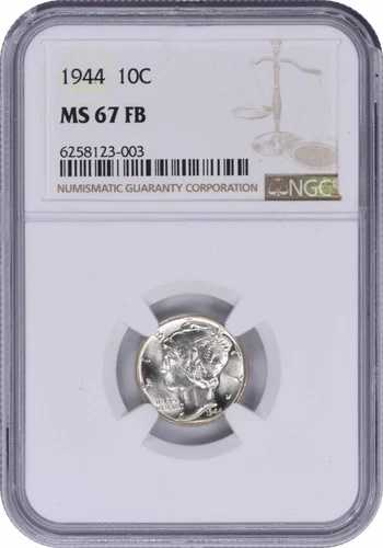 1944年製マーキュリーシルバーダイム MS67FB NGC