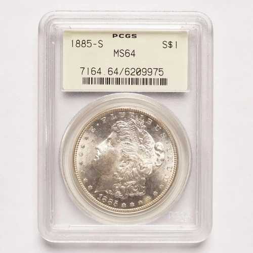 1885-S モルガン銀貨 PCGS MS64 186,450円