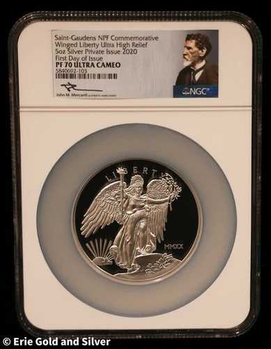 2020 Saint-Gaudens ウイングド リバティ UHR 5 オンス シルバー NGC FDOI PF70
