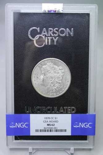 1878-CC 1ドル銀モルガンドル GSAホルダー NGC MS62 #0001 箱・鑑定書なし