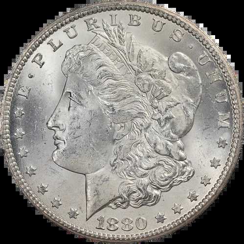 1880-CC GSA モルガン銀貨 NGC MS63 素晴らしい外観、良好な打刻