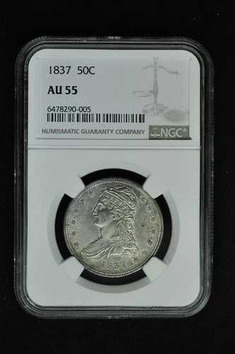 1837年 キャップドバスト ハーフダラー タイプ2 - NGC AU55
