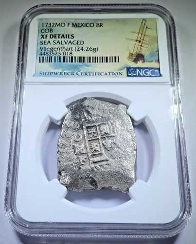 NGC 1732 フリーゲントハート難破船 スペイン領メキシコ 8レアル 1700年代製 コブ 8Rコイン