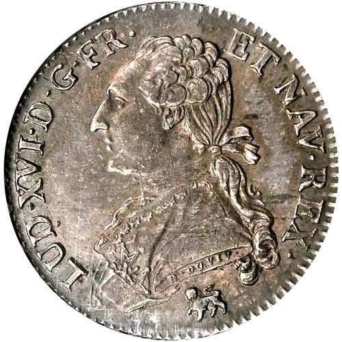 1791 /0 A フランス 1/2 Ecu、NGC MS 62、クリアオーバーデート、シングルファイン、1マイル単位