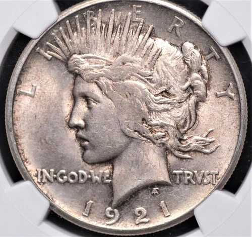 1921年 ピースドル高浮き彫り NGC MS 61 優れた銀光沢