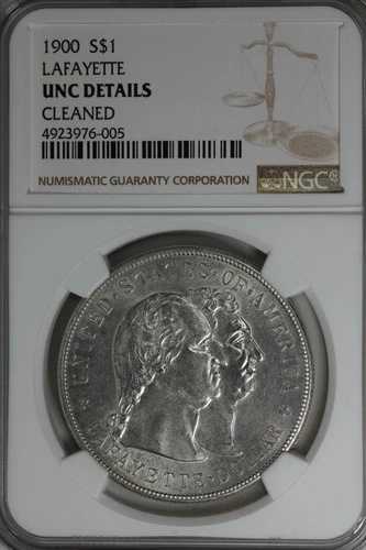 1900 $1 NGC UNC 詳細 ラファイエット クリーニング済み ラファイエット、米国記念、ユナイテッドストリート