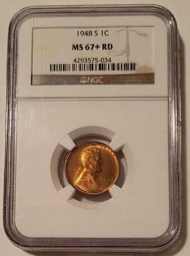 1948年 S リンカーン ウィート セント アンク MS67+ レッド NGC