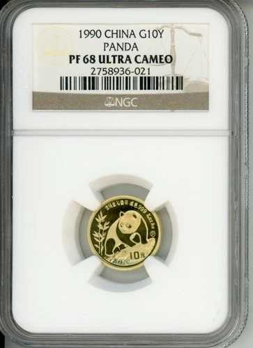 1990-P プルーフ 1/10 オンス ゴールド パンダ NGC PF68 PR68 中国 10 年 10 元 YN !!｜WORLD RESOURCE【QUEEN店】