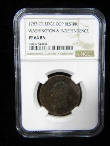 1783年 ワシントン独立記念館 エングレービングエッジ NGC PF64 銅製再鋳造｜WORLD RESOURCE【QUEEN店】