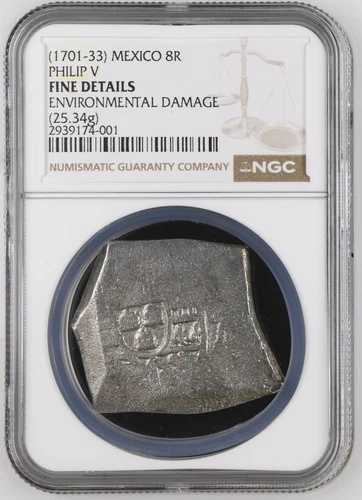 ?? 1701-1733 メキシコ 8 レアル コブ (フェリペ 5 世、スペイン) 25.34g NGC FINE DETAILS 希少!｜WORLD RESOURCE【QUEEN店】