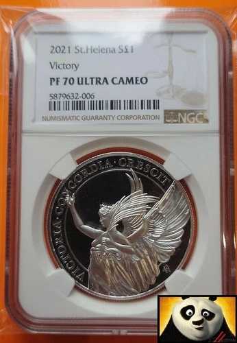 NGC PF70 ウルトラカメオ セントヘレナ 2021年 ビクトリーシルバーコイン 1オンス トップグレード ローポップ