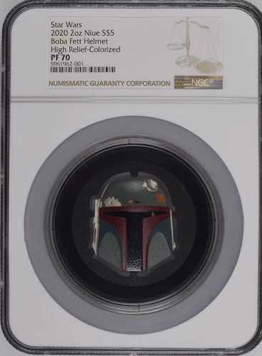 2020 スターウォーズ ボバ・フェット 2オンス シルバー PF70 NGC ニウエカラーヘルメット