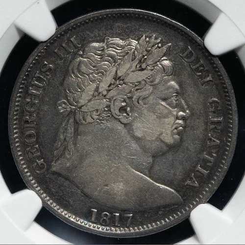 NGC XF40: イギリス ジョージ3世 ハーフクラウン銀貨 (1817年) / 59|WORLD RESOURCE【QUEEN店】