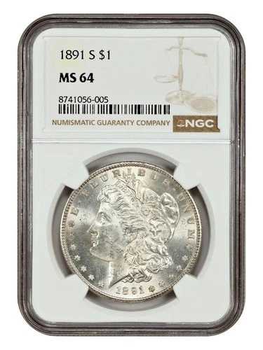 1891-S $1 NGC MS64 - モルガン・ダラー｜WORLD RESOURCE【QUEEN店】
