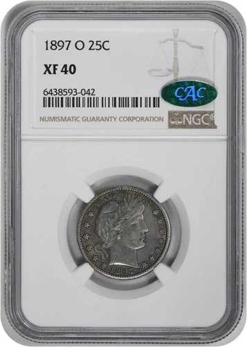 1897-O バーバー シルバー クォーター EF40 NGC (CAC)｜WORLD RESOURCE【QUEEN店】