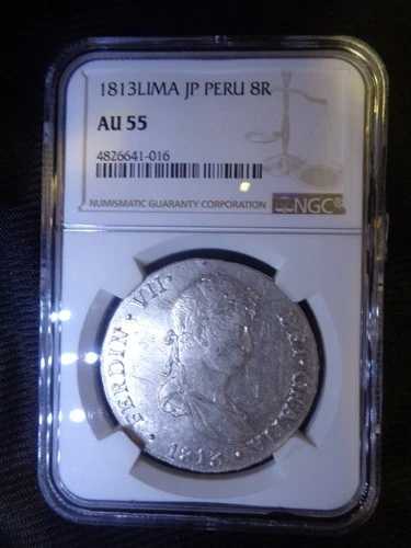 1813 リマ JP ペルー 8 レアル NGC AU55｜WORLD RESOURCE【QUEEN店】