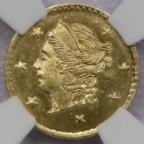 1867年 G25C ラウンド リバティ BG-805 カリフォルニア フラクショナル - NGC MS 65