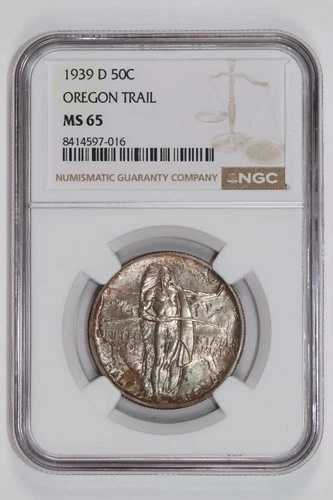 1939-D オレゴン記念ハーフドル NGC MS65