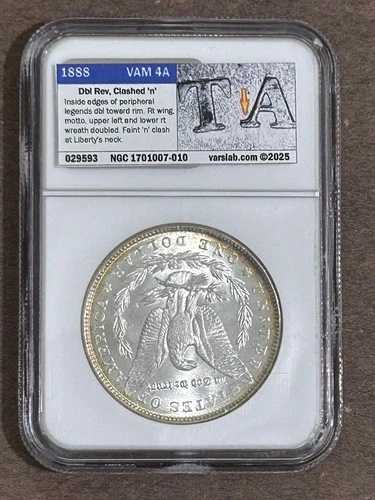 1888年 P NGC MS65 VAM 4A ダブルリバース トップ100 モルガン銀貨