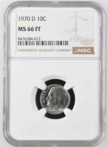 1970 D NGC MS 66 ルーズベルト ダイム フルトーチ 非常に希少
