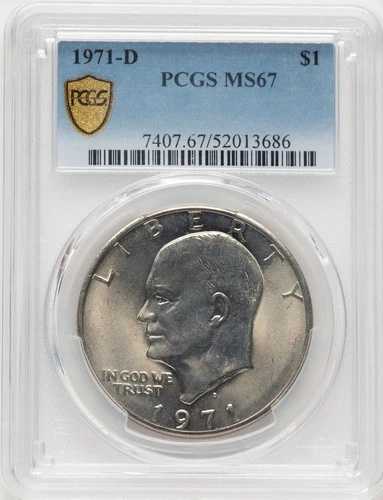 1971-D 1ドル アイゼンハワードル PCGS MS67 (783573029)