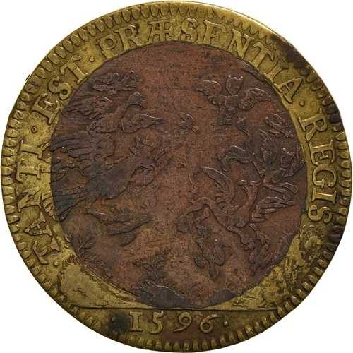 [#972637] フランス、トークン、ロイヤル、アンリ 4 世、コンセイユ デュ ロワ、1596 年、非常に珍しい、オーストラリア