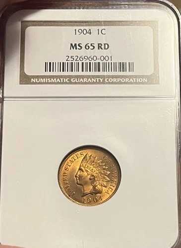 1904 NGC MS65 RD インディアンセント