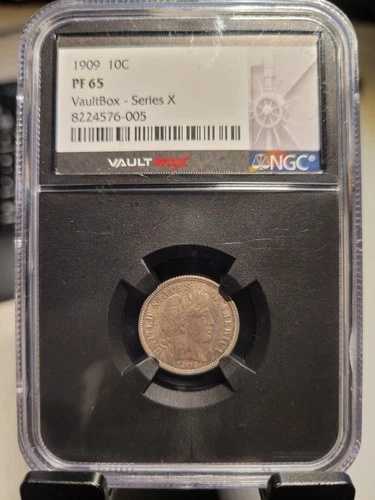 1909年バーバーダイム NGC PF65 ボールトボックス - シリーズ X