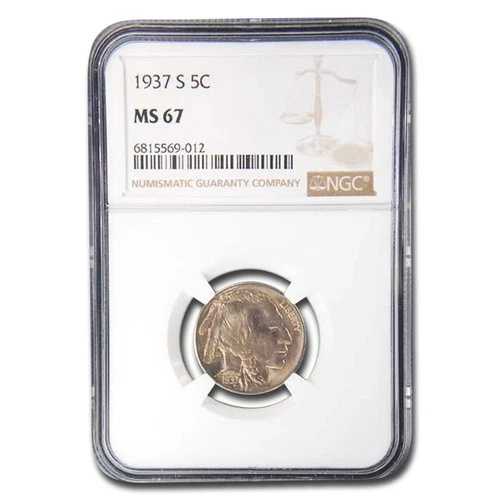 1937-S バッファローニッケル MS-67 NGC