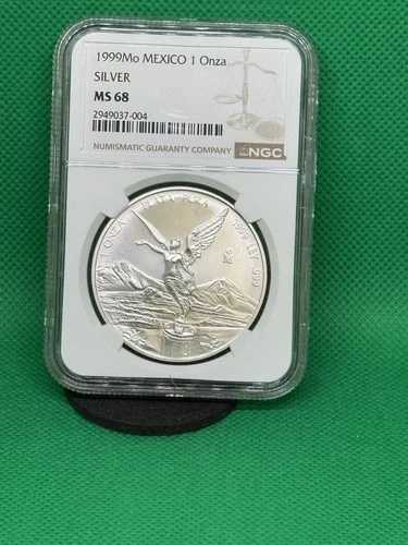 1999 メキシコ リベルタッド シルバー オンザ NGC MS68 美しい外観!