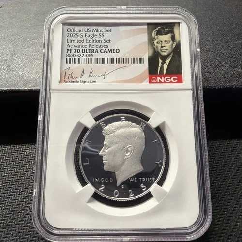 2025 S シルバー ケネディ ハーフダラー 50セント NGC ラベルエラー PF70 限定版セット