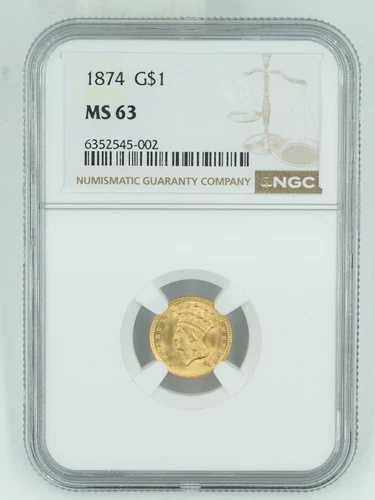 1874年 NGC MS63 金貨