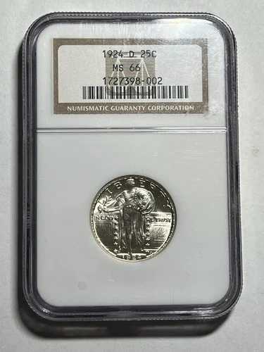 1924-D スタンディング リバティ クォーター NGC MS66 25セント ブラストホワイト ハイグレード 美しい光沢