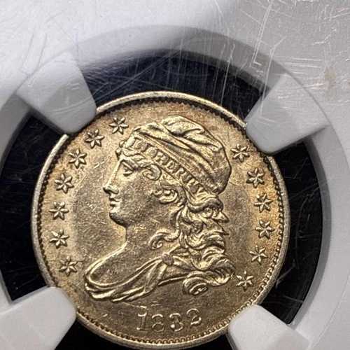 1832 年製キャップド バスト シルバー ダイム 10 セント NGC AU58 素晴らしい色です、ぜひご覧ください!