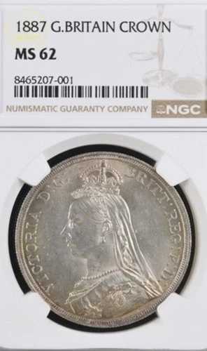 1887年 ビクトリア シルバー クラウン NGC MS62