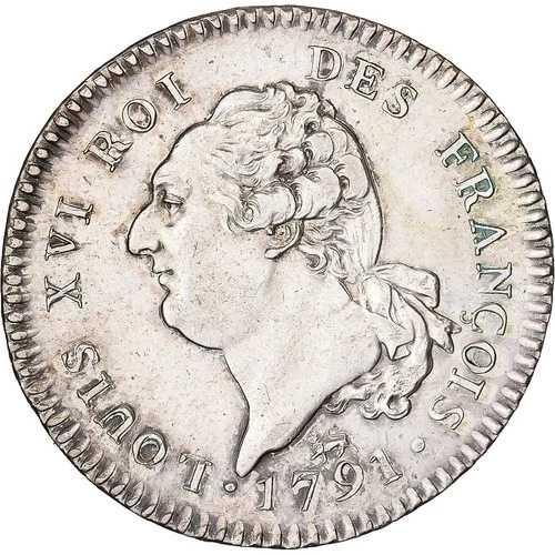 [#981533] フランス、ルイ16世、30ソル、1791年 / AN 3、パリ、シルバー、MS(60-62)