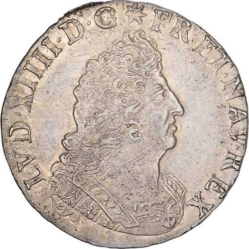 [#981560] フランス、ルイ 15 世、1/4 エキュ オ パルム??、1693 年、アミアン、改革、シルバー、