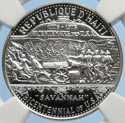 1976年 ハイチ建国200周年記念 アメリカ合衆国 シルバー プルーフ 25グールド ハイチコイン NGC i97519｜WORLD RESOURCE【QUEEN店】 176,000円