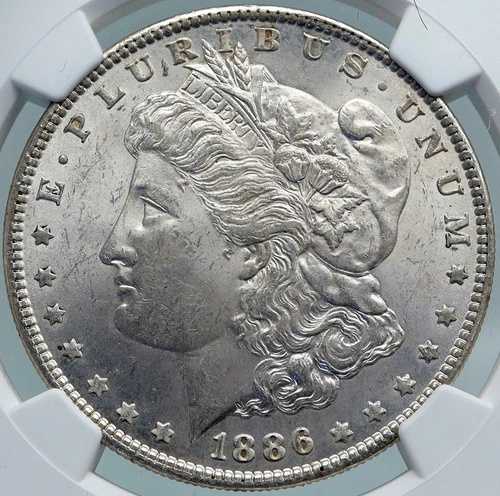 1886年 アメリカ合衆国 銀貨 モルガン USドル イーグル NGC i87818|WORLD RESOURCE【QUEEN店】