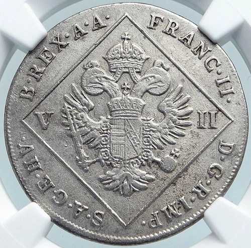 1802 A オーストリア皇帝フランツ2世アンティークシルバー7クロイツァーオーストリアコインNGC i87857｜WORLD RESOURCE【QUEEN店】