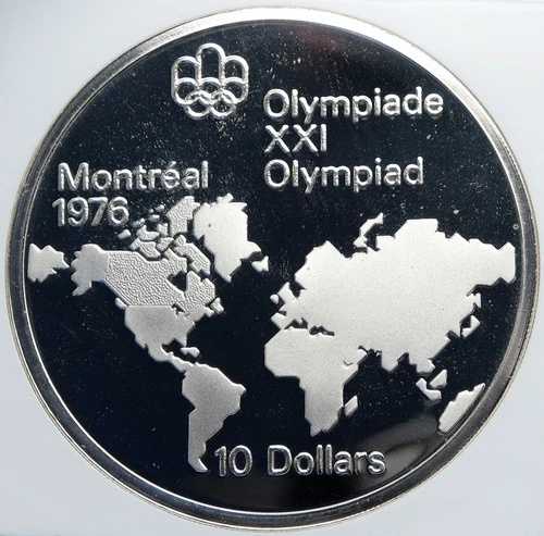 1973年 カナダ エリザベス2世 オリンピック モントリオール プルーフ 5ドル銀貨 NGC i87831｜WORLD RESOURCE【QUEEN店】