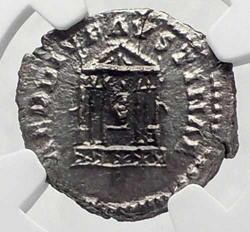 ディーバ・ファウスティナ1世 シニア カルト像 寺院 古代ローマ銀貨 NGC i80527｜WORLD RESOURCE【QUEEN店】