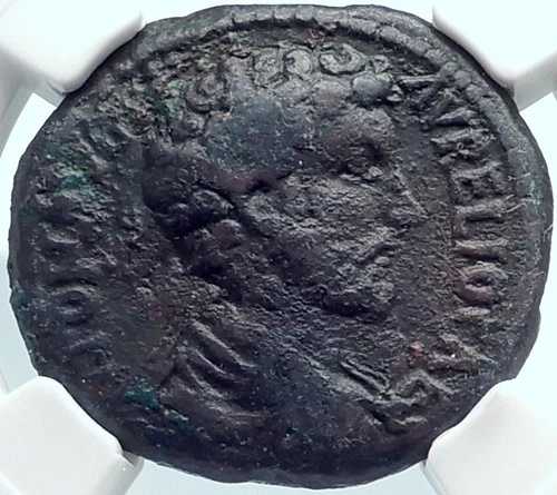 マルクス・アウレリウス 真正古代カエスレア・マリティマ ユダヤ ローマコイン NGC i81906|WORLD RESOURCE【QUEEN店】