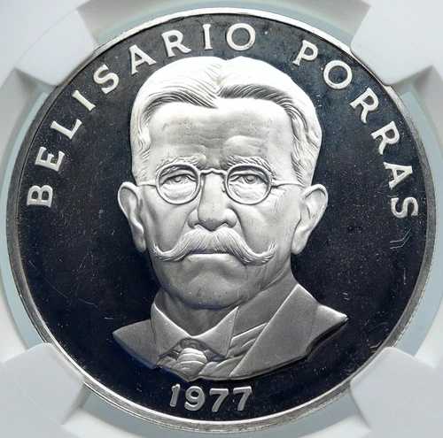 1977年 パナマ大統領 ベリサリオ・ポラス オールドプルーフ 5バルボア銀貨 NGC i85270|WORLD RESOURCE【QUEEN店】
