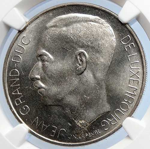 1964年 ルクセンブルク シャルロット・ジョン盲目公爵夫人 100フラン銀貨 NGC i105853｜WORLD RESOURCE【QUEEN店】