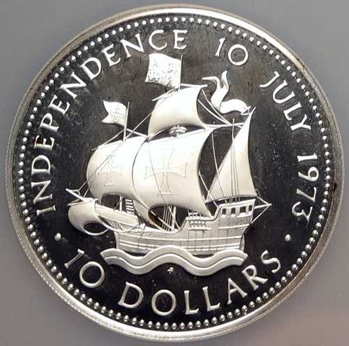1973年 バハマ船サンタマリア号 ヴィンテージ オールド プルーフ シルバー 10ドル コイン NGC i98548｜WORLD RESOURCE【QUEEN店】 176,000円